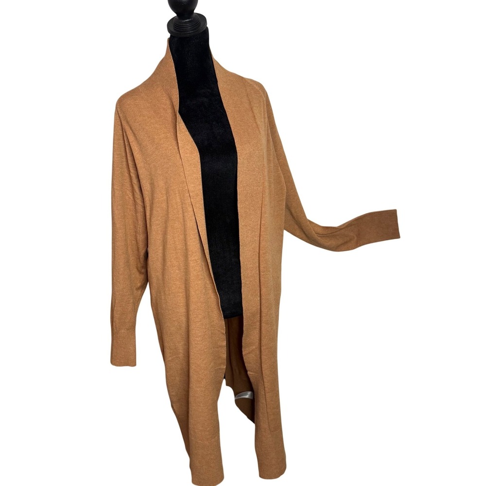 A New Day Open Front Long Cardigan Sweater Size L Lounge Soft Knit Layering NEW